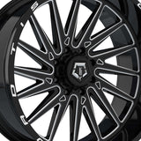 1 X TIS 547BM 20X10 6X135 106.2 Hub -19 Offset Gloss Black Milled Wheel Rim