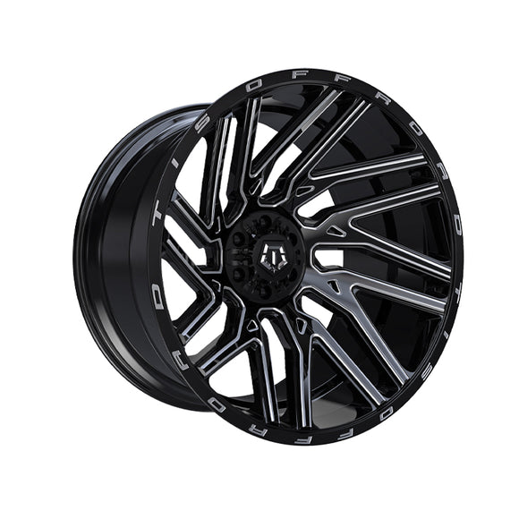 1 X TIS 554BM 22X12 6X135/6X5.50 108 Hub -44 Offset Black Wheel Rim