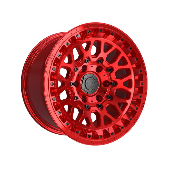 1 X TIS 555MRT 17X9 6X5.50 106.2 Hub -12 Offset Red Wheel Rim