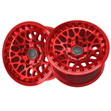 1 X TIS 555MRT 17X9 6X5.50 106.2 Hub -12 Offset Red Wheel Rim
