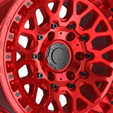 1 X TIS 555MRT 17X9 6X5.50 106.2 Hub -12 Offset Red Wheel Rim