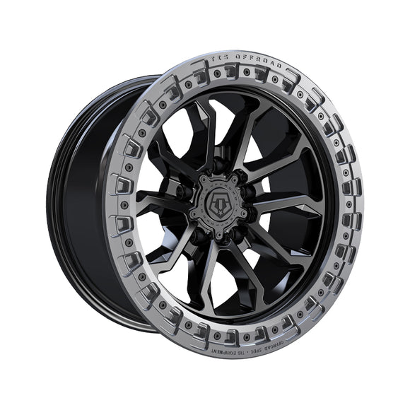 1 X TIS 556BA 20X9 6X5.50 106.2 Hub 0 Offset Black Wheel Rim