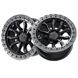 1 X TIS 556BA 20X9 5X5.00 71.5 Hub +00 Offset Black w/Anthracite Ring Wheel Rim