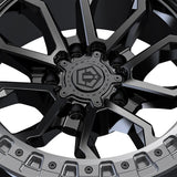 1 X TIS 556BA 17X9 6X5.50 106.2 Hub +25 Offset Black w/ Anthracite Ring Wheel Rim