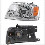 Coolstuffguru Compatible with Ford F150 Chrome Headlights+Black Tail Lights+Smoke LED 3rd Brake Lamp