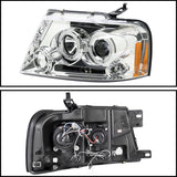 Coolstuffguru Compatible with Ford F150 Chrome Projector Headlights+Black Tail Lights+LED 3rd Brake Smoke