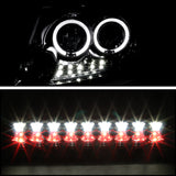 Coolstuffguru Compatible with Ford F150 Chrome Projector Headlights+Black Tail Lights+LED 3rd Brake Smoke