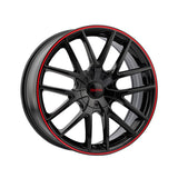 1 X TOUREN TR60 20X8.5 5x115/5x120 74.1 Hub 20 Offset Black/Red Ring Wheel Rim