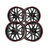 1 X TOUREN TR60 20X8.5 5x115/5x120 74.1 Hub 20 Offset Black/Red Ring Wheel Rim