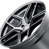 1 X TOUREN TR79 22X9.5 6-139.7 106.1 Hub 30 Offset Black Wheel Rim