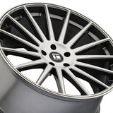 1 X TOUREN TR92 22X10.5 5-120 72.56 Hub 32 Offset Gray Wheel Rim