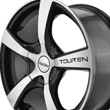 1 X TOUREN TR9 17X7 5-100/5-114.3 72.62 Hub 42 Offset Black Wheel Rim
