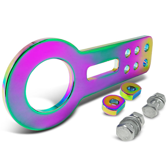 Coolstuffguru Neo Chrome Aluminum Front Tow Hook Racing Towing Set