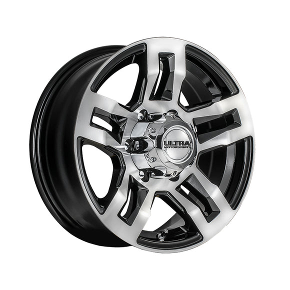 Ultra 230 15X6 6X5.50 105.00 Hub +00 Offset Black Wheel Rim