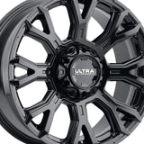 1 X Ultra 123BK Scorpion 18X9 6X135/6X5.50 106.1 Hub +01 Offset Black Wheel Rim