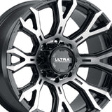 1 X Ultra 123U Scorpion 17X9 6X135/6X5.50 106.1 Hub +12 Offset Black Wheel Rim