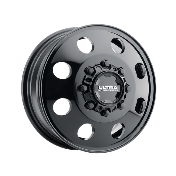1 X Ultra 002FBK Modular Dually 17X6.5 8x6.50 121.7 Hub +129 Offset Black Wheel Rim