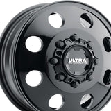 1 X Ultra 002FBK Modular Dually 17X6.5 8x6.50 121.7 Hub +129 Offset Black Wheel Rim
