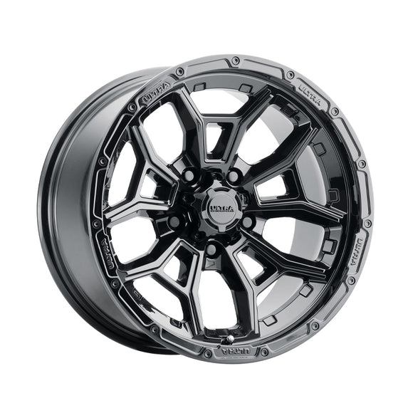 1 X Ultra 125BK Warmonger CUV 17X8 5x120 74.1 Hub +35 Offset Black Wheel Rim