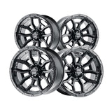 1 X Ultra 125BK Warmonger 5 17X9 5x5.50 87 Hub -12 Offset Black Wheel Rim