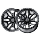 1 X Ultra 126BK Warmonger 6 17X9 6x5.50 106.1 Hub +18 Offset Black Wheel Rim