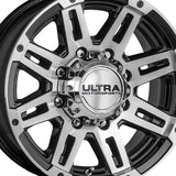 Ultra 238226U MACHINE TRAILER 16X6.5 8X6.50 125.00 Hub +00 Black Wheel Rim