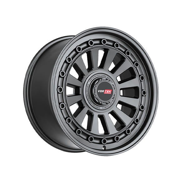 1 X Vortek VRD-702 Matte Black 17X9 6x135/6x139.7 106.1 Hub -12 Offset Black Wheel Rim