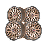 1 X Vortek VRD-702 Matte Bronze With Black Bolts & Lip 17X9 6x135/6x139.7 106.1 Hub 12 Offset Bronze, Black Wheel Rim