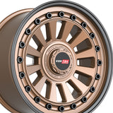 1 X Vortek VRD-702 Matte Bronze With Black Bolts & Lip 20X9.5 Blank-8x 125.1 Hub -12 Offset Bronze, Black Wheel Rim