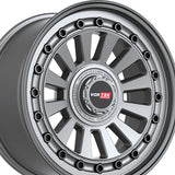 1 X Vortek VRD-702 Matte GunMetal With Black Bolts & Lip 18X9 Blank 78.1 Hub 0 Offset Black Wheel Rim
