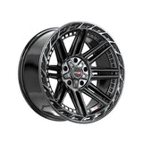 1 X Vortek VRP-501 Gloss Black 20X10 5x127/5x139.7 78.1 Hub -18 Offset Black Wheel Rim