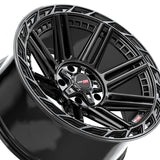 1 X Vortek VRP-501 Gloss Black 20X10 5x127/5x139.7 78.1 Hub -18 Offset Black Wheel Rim