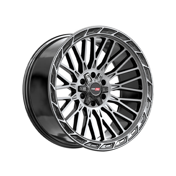 1 X Vortek VRP-502 Black Diamond Cut With Dark Tint 20X9 5x139.7/5x150 110.3 Hub 0 Offset Black Wheel Rim