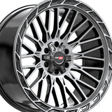 1 X Vortek VRP-502 Black Diamond Cut With Dark Tint 20X9 5x127/5x139.7 78.1 Hub 12 Offset Black Wheel Rim