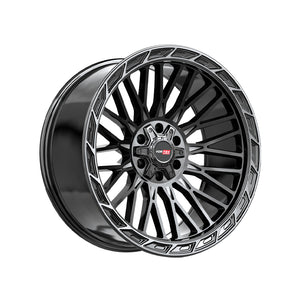 1 X Vortek VRP-502 Gloss Black Center & Diamond Cut Ring With Dark Tint 20X9 5x139.7/5x150 110.3 Hub 0 Offset Black Wheel Rim