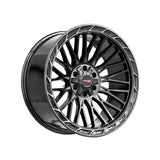 1 X Vortek VRP-502 Gloss Black Center & Diamond Cut Ring With Dark Tint 20X9 5x139.7/5x150 110.3 Hub 0 Offset Black Wheel Rim