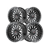 1 X Vortek VRP-502 Gloss Black Center & Diamond Cut Ring With Dark Tint 20X9 5x139.7/5x150 110.3 Hub 0 Offset Black Wheel Rim