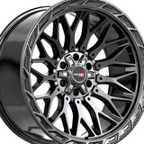 1 X Vortek VRP-503 Gloss Black 22X10 5x127/5x139.7 78.1 Hub -18 Offset Black Wheel Rim