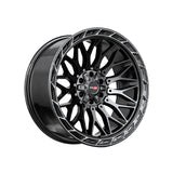 1 X Vortek VRP-503 Gloss Black Center & Diamond Cut Ring With Dark Tint 20X10 5x127/5x139.7 78.1 Hub -18 Offset Black Wheel Rim