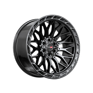 1 X Vortek VRP-503 Gloss Black Center & Diamond Cut Ring With Dark Tint 20X9 5x127/5x139.7 78.1 Hub 12 Offset Black Wheel Rim