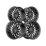 1 X Vortek VRP-503 Gloss Black Center & Diamond Cut Ring With Dark Tint 20X9 6x135/6x139.7 106.1 Hub 18 Offset Black Wheel Rim