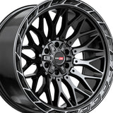 1 X Vortek VRP-503 Gloss Black Center & Diamond Cut Ring With Dark Tint 20X9 6x135/6x139.7 106.1 Hub 0 Offset Black Wheel Rim