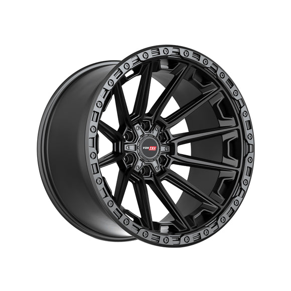1 X Vortek VRT-601 Matte Black 24X10 6x135/6x139.7 106.1 Hub 0 Offset Black Wheel Rim