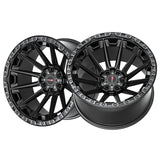 1 X Vortek VRT-601 Matte Black 22X10 6x135/6x139.7 106.1 Hub -24 Offset Black Wheel Rim