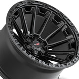 1 X Vortek VRT-601 Matte Black 24X10 6x135/6x139.7 106.1 Hub 0 Offset Black Wheel Rim