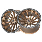 1 X Vortek VRT-601 Matte Bronze With Black Bead Ring 20X10 6x135/6x139.7 106.1 Hub -12 Offset Bronze, Black Wheel Rim