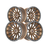 1 X Vortek VRT-601 Matte Bronze With Black Bead Ring 20X9 6x135/6x139.7 106.1 Hub 0 Offset Bronze, Black Wheel Rim