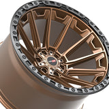 1 X Vortek VRT-601 Matte Bronze With Black Bead Ring 22X10 6x135/6x139.7 106.1 Hub -12 Offset Bronze, Black Wheel Rim