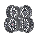 1 X Vortek VRT-601 Matte Titanium With Black Bead Ring 22X10 6x135/6x139.7 106.1 Hub -12 Offset Titanium, Black Wheel Rim