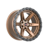 1 X Vortek VRT-602 Matte Bronze With Black Bead Ring 17X9 6x135/6x139.7 106.1 Hub -12 Offset Bronze, Black Wheel Rim